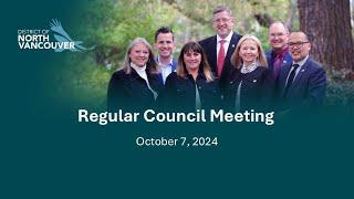 Regular Council Meeting: October 7, 2024