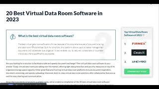 20 Best Virtual Data Room Providers in 2023 [Price + Reviews]