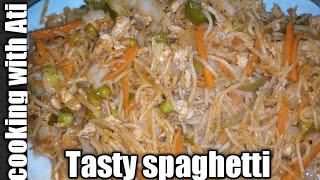 Tasty Spaghetti Recipe. Chicken vegetable Spaghetti by cooking with Ati