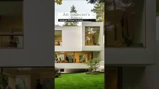 Art collector Lakefront Home with picture windows #architect