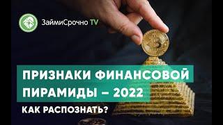 Признаки финансовой пирамиды – 2022 Как распознать?