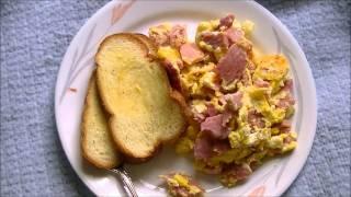 Ham Steak, Eggs, and Bread