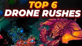 TOP 6 EPIC Drone Rushes in professional StarCraft 2