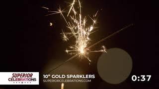 10" Gold Sparklers | Superior Celebrations