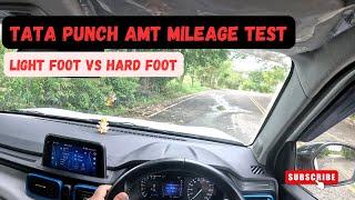 Tata Punch AMT Mileage test | Light foot vs Hard foot #tatapunch #tatacars #tatamotors #tata