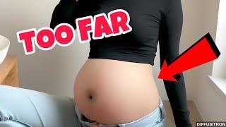 She ate 9 POUNDS of food (food baby belly)