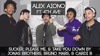 Sucker, Please Me, & Take You Down by Jonas Brothers, Bruno Mars, & Cardi B | Alex Aiono ft 4th AVE