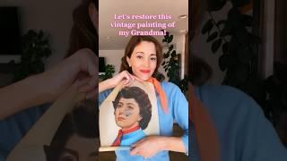 Restoring a 60 year old painting of my Grandma  #vintage #vintagefashion #vintagerestoration