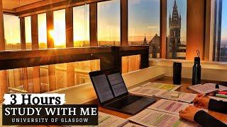 3 HOUR STUDY WITH ME at the LIBRARY | University of Glasgow|Background noise, 10 min break, no music