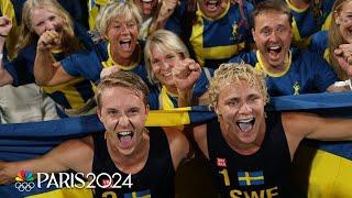 Sweden defeats Germany for FIRST-EVER beach volleyball gold | Paris Olympics | NBC Sports