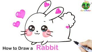 兒童簡筆畫可愛的小兔子 How to Draw a Cute Rabbit Super Easy！ Easy Drawings for kids【西瓜寶寶學畫畫學英語】兒童繪畫簡筆畫教程