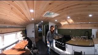 Skoolie Kitchen : School Bus Tour by Wolf Dog Buses (The Voyager)