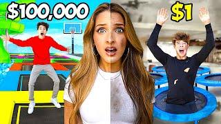 $1 VS $100,000 TRAMPOLINE PARK CHALLENGE!!