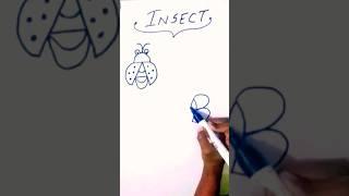 How to draw an insect from letter| Easy drawing| Letter drawing| #shorts