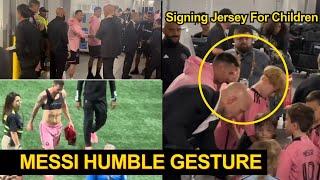 Humble Messi Greets Atlanta's Keeper Brad Guzan Family And Signed Jersey For Kids After Game