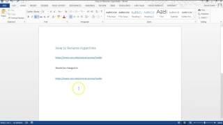 Renaming Hyperlinks in MS Word