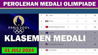 [DAY 4]  DAFTAR PEROLEHAN MEDALI OLIMPIADE PARIS 2024 ~ Update 31 Juli Pukul 05.00 WIB