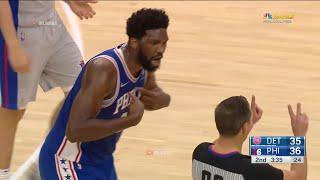 Joel Embiid gets a tech for hyping himself up ‍️