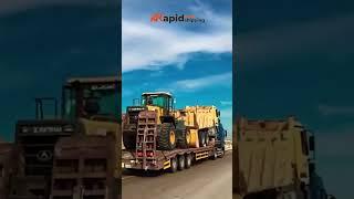 Epic Double Haul: Wheel Loader & Dump Truck on a Lowboy Trailer! 