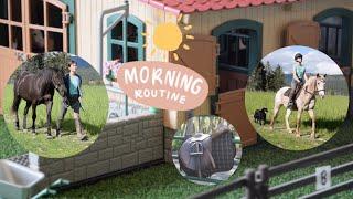 Morning Routine at the Stable! Schleich Model Horses + My Real Life Ponies |Short Role-Play|