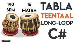 Teen Taal Tabla Long Loop | C# Scale | 140 Bpm | #muzzico