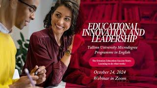 Educational Innovation and Leadership Microdegree Programme webinar