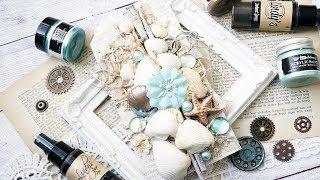 Mixed Media Sea Shell Ocean Tag