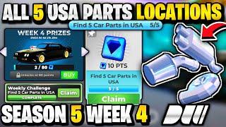 [S5 W4] ALL 5 USA PARTS LOCATIONS IN DRIVE WORLD FOR SEASON 5 WEEK 4 QUEST! ROBLOX DRIVE WORLD PARTS