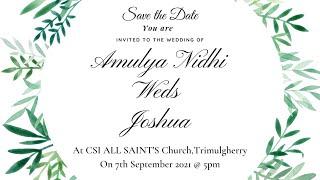 Wedding of Amulya Nidhi & Joshua