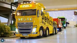 MEGA REMOTE CONTROL TAMIYA VOLVO TOW TRUCK, MANY DETAILED MAN TRUCKS, CONSTRUCTION VEHICLES WORKING!