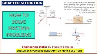 How to solve Friction Problems | Chapter 6: Friction | Engineers Academy