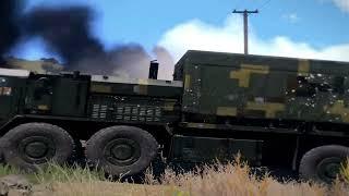 Ukrainian T-104 destroys Russian military convoy and gun car || MILSIM ARMA 3