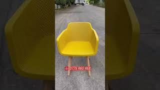 Ghế nhựa PP #3062A chân gỗ #0779460468 #noithattungduong #banghecafetungduong #bànghếsânvườn