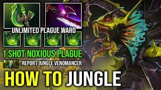 How to Jungle VENOMANCER From Level 1 with Unlimited Plague Ward 1 Shot Noxious Plague Dota 2