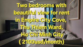 Two bedroom with beautiful view for rent in Empire City Cove, Thu Thiem Ward, Thu Duc City, HCM City