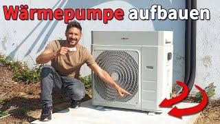 WÄRMEPUMPE aufbauen mit PROFI-TIPP! Außengerät aufstellen - Wärmepumpe auf Fundament installieren