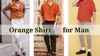 Orange shirt for man, orange shirt, orange colour shirt for man