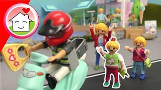 Playmobil Familie Hauser - Feuer und Eis - Geschichte im Eiscafe mit Lena