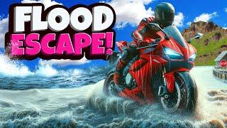 Flood Escape But It's On a MOTORCYCLE in BeamNG Drive Mods!