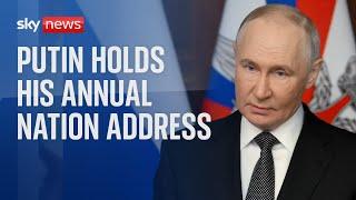 Russian President Vladimir Putin holds his annual nation address