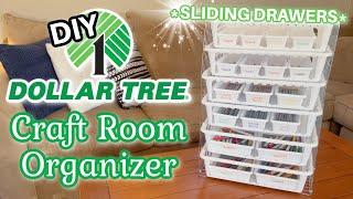 *SLIDING DRAWER* Craft Room Organizer!!! | NEW FIND | Dollar Tree DIY!!!