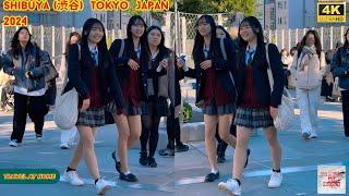 4k hdr Japan travel 2024 | Walk in Shibuya (渋谷) Tokyo Japan |  Relaxing Natural City ambience