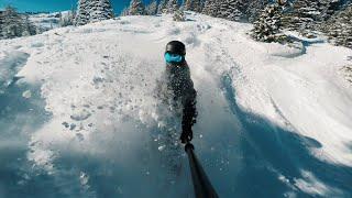 Silently Snowboarding Powder