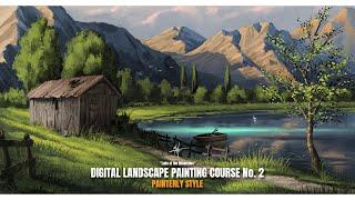 "Lake at the Mountains" - FULL Digital Painting Course with Narrations