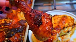 FIRECRACKER Chicken Glazed & Baked EASY + Cabbage Steaks for DINNER