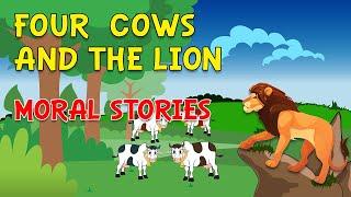 Moral Stories |  Four Cows and The Lion Story | LKG Class | UKG Class | Kids Stories