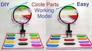 parts of circle working model maths - craftpiller - diy