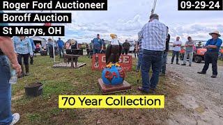 Results - Pedal Tractors - Copper & Ornate Cast Iron Kettles - Signs - Boroff Auction 09-28-24