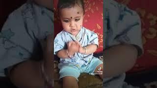 So cute baby doing unexcepted. moment