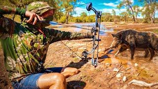 SOLO BOW HUNT In REMOTE AUSTRALIA (CROC ATTACK PIG)